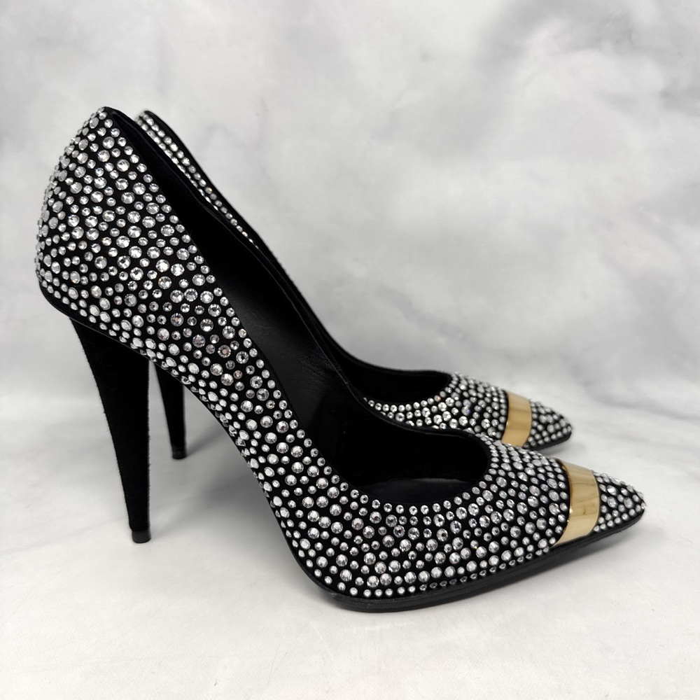 Giuseppe Zanotti Ester 110 Swarovski Crystal Embellished Pointed Toe Pump Heels - Picture 2 of 16